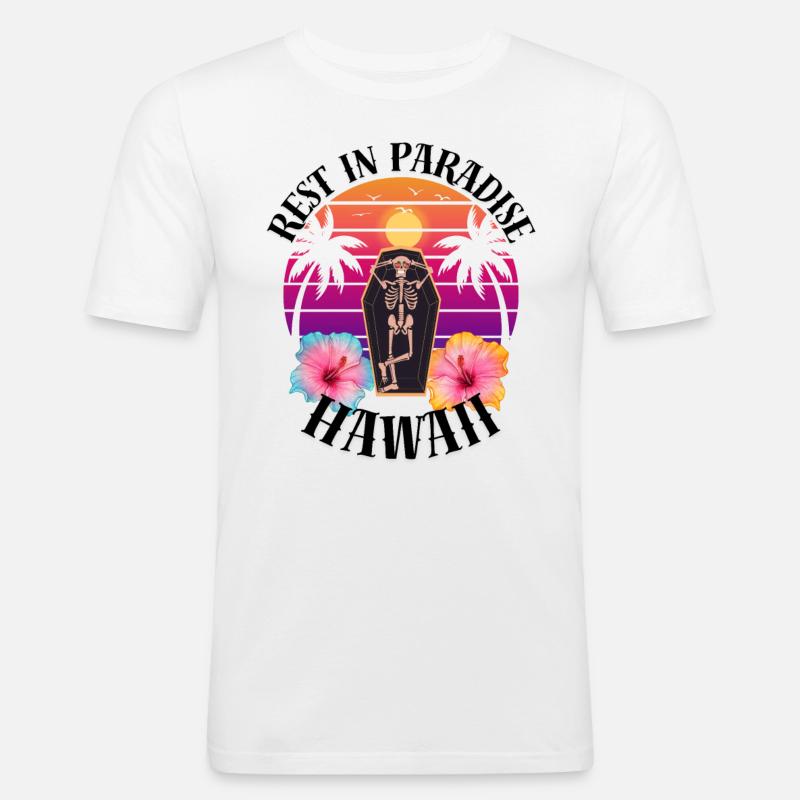 Hawaii RIP Sarkasmus - Männer Slim Fit T-Shirt - Weiß