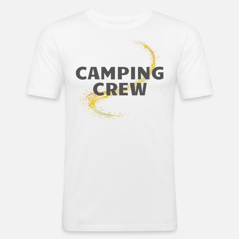 Camping Crew - Männer Slim Fit T-Shirt - Weiß