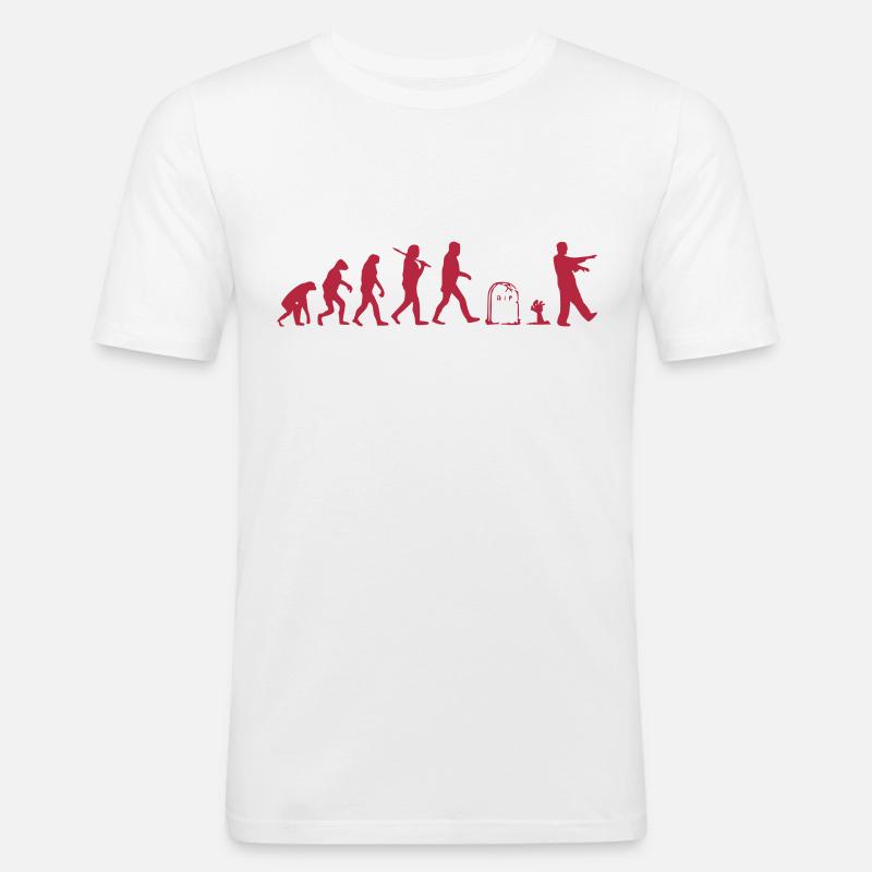 Evolution - Männer Slim Fit T-Shirt - Weiß