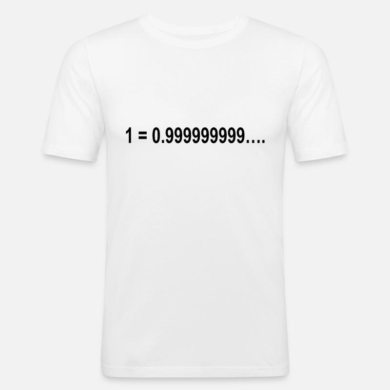 Formula Math Mathematical 1 = 0.999999999…. - Men's Slim Fit T-Shirt - white