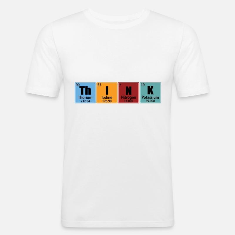 Denken - Elemente des Periodensystems - Männer Slim Fit T-Shirt - Weiß