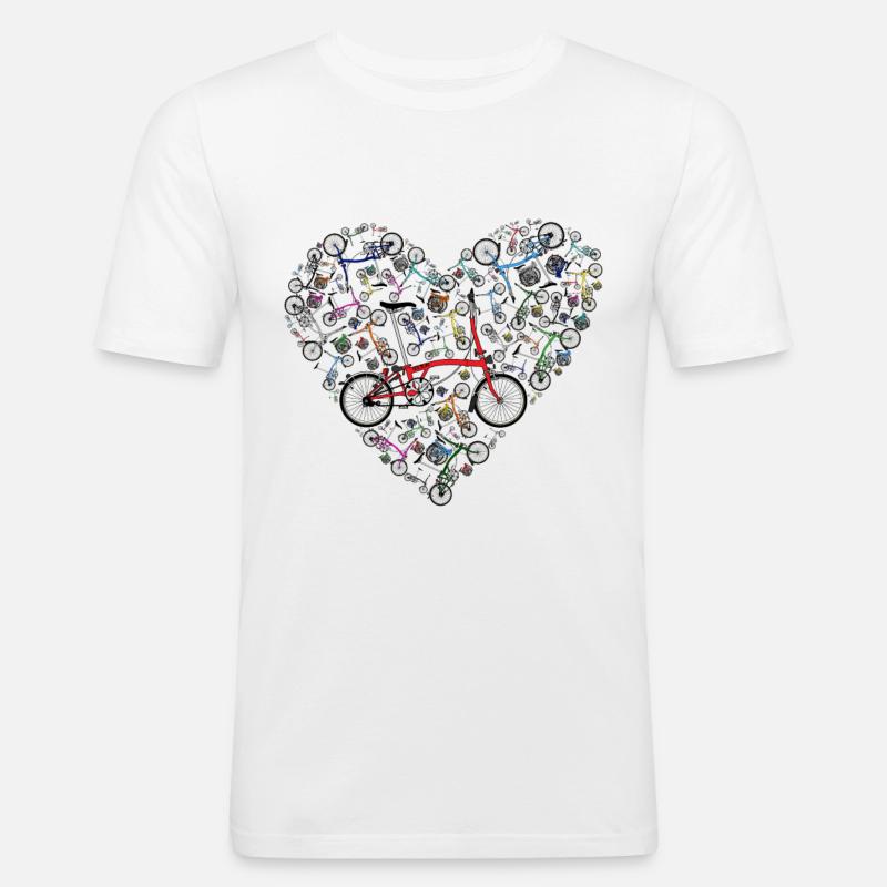 Ich liebe Brompton Bikes - Männer Slim Fit T-Shirt - Weiß