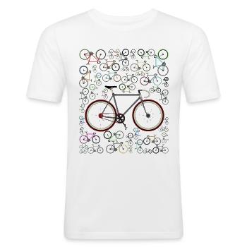 Liebe Fixie Rennrad - Männer Slim Fit T-Shirt - Weiß - Vorne - Nik (191cm)