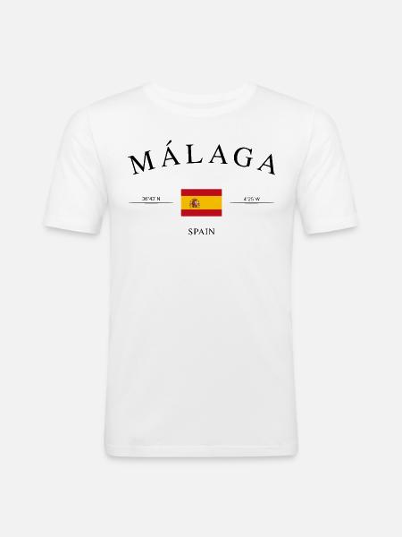 Málaga Spain – Holiday Souvenir & Gift - Men's Slim Fit T-Shirt - white