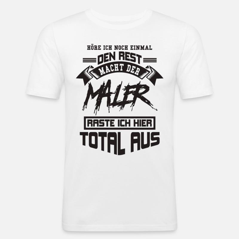 Maler - Männer Slim Fit T-Shirt - Weiß