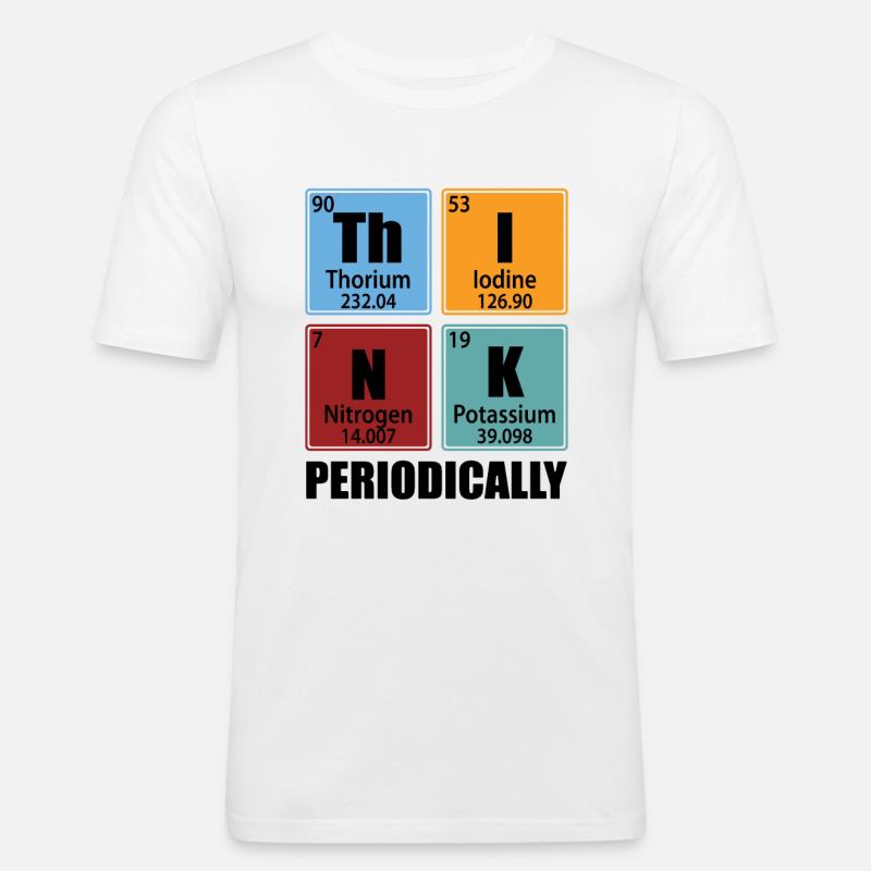 Think Periodically - Periodic Table Elements - Men's Slim Fit T-Shirt - white
