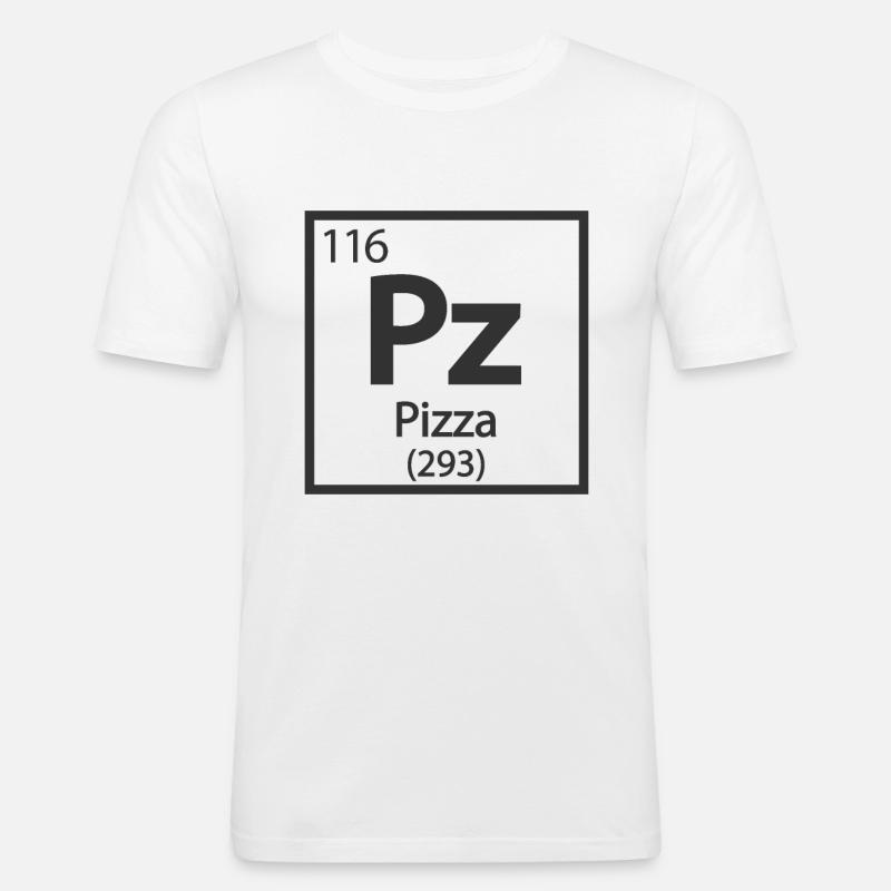 Pizza Element - Periodensystem - Männer Slim Fit T-Shirt - Weiß