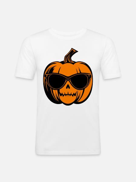Pumpkin Halloween Symbol - Men's Slim Fit T-Shirt - white
