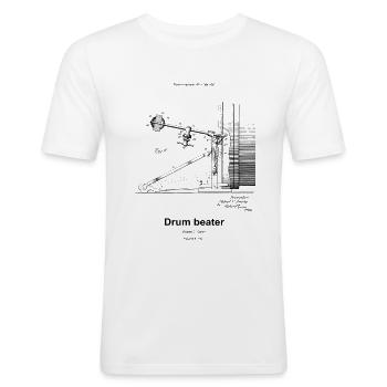 Drum beater - Männer Slim Fit T-Shirt - Weiß - Vorne - Nik (191cm)