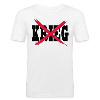 Gegen Krieg Antikrieg Peace - Männer Slim Fit T-Shirt - Weiß - Vorne - Nik (191cm)