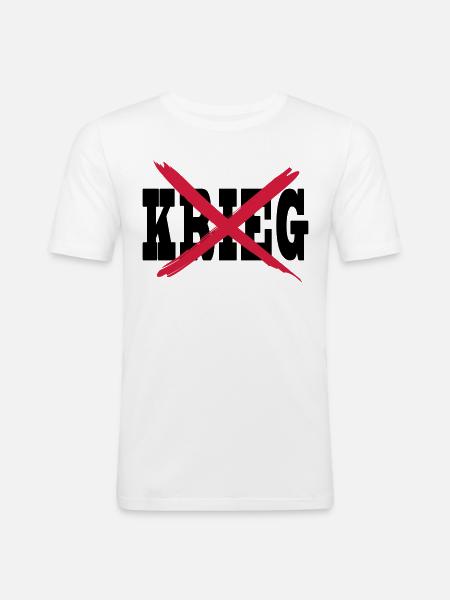 Gegen Krieg Antikrieg Peace - Männer Slim Fit T-Shirt - Weiß