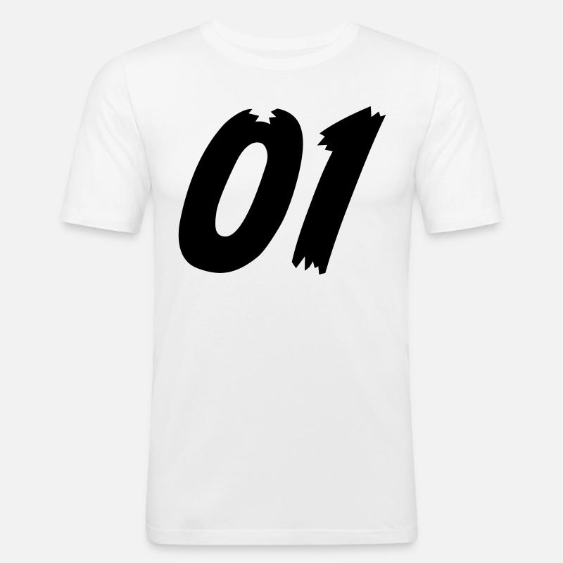 01 - Team - Männer Slim Fit T-Shirt - Weiß