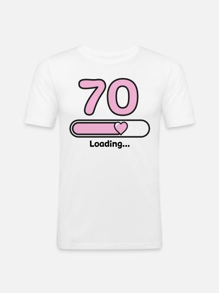 70 ans - T-shirt près du corps Homme - blanc