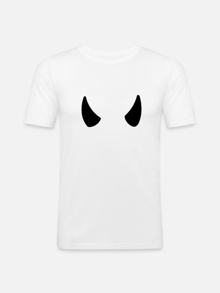 Hörner - Männer Slim Fit T-Shirt - Weiß
