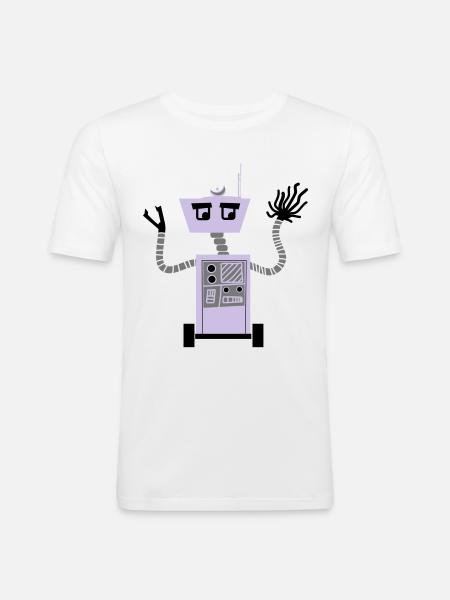 Robot - Men's Slim Fit T-Shirt - white