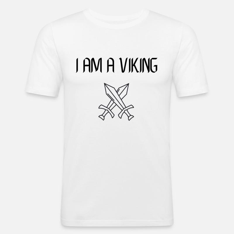 Ich bin ein Wikinger - Männer Slim Fit T-Shirt - Weiß