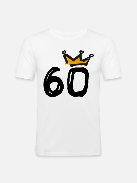 60th birthday Krone - Men's Slim Fit T-Shirt - white