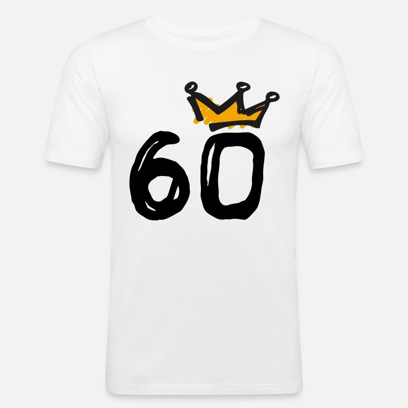 60° compleanno Krone - Maglietta aderente da uomo - bianco