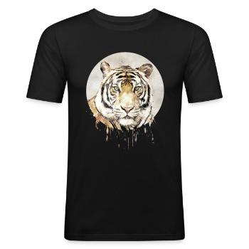 Tiger - T-shirt près du corps Homme - noir - Devant - Nik (191cm)