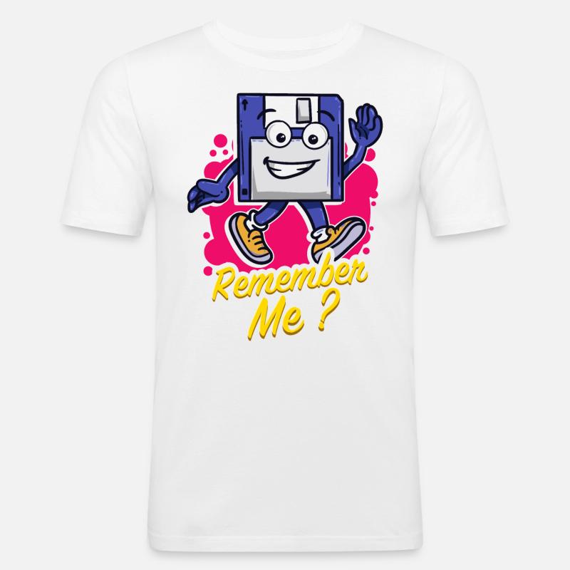 Programmer Retro-diskette Floppy disc - Men's Slim Fit T-Shirt - white