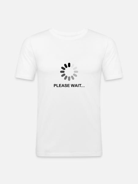 Please wait - Men's Slim Fit T-Shirt - white
