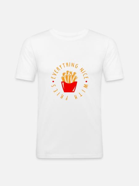 Everything nice with french fries - Men's Slim Fit T-Shirt - white