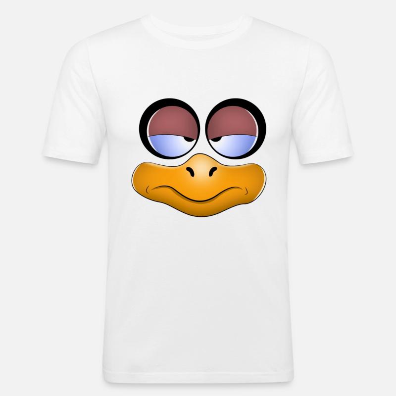 genervter Blick - Männer Slim Fit T-Shirt - Weiß