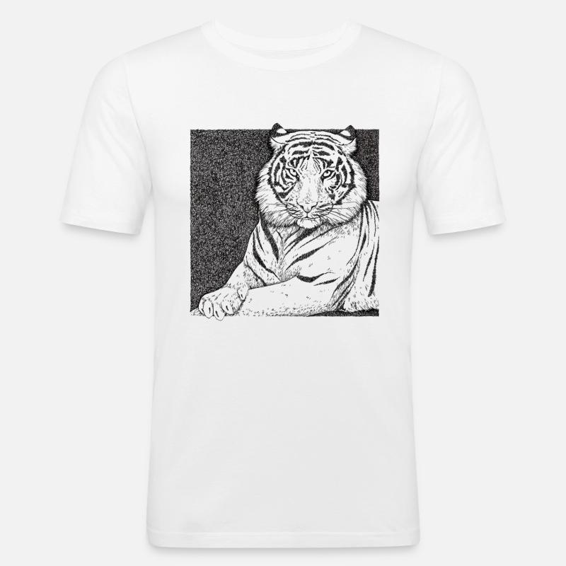 Tiger - Männer Slim Fit T-Shirt - Weiß