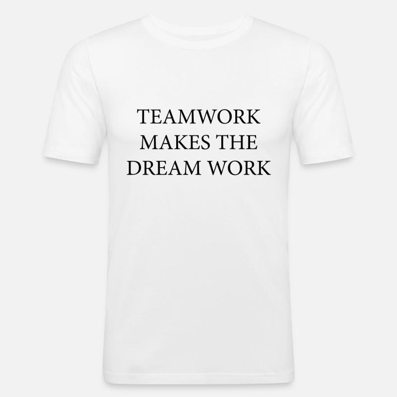 Teamwork Dream Work - Men's Slim Fit T-Shirt - white