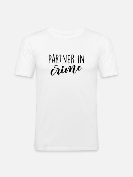 Partner in crime - Men's Slim Fit T-Shirt - white