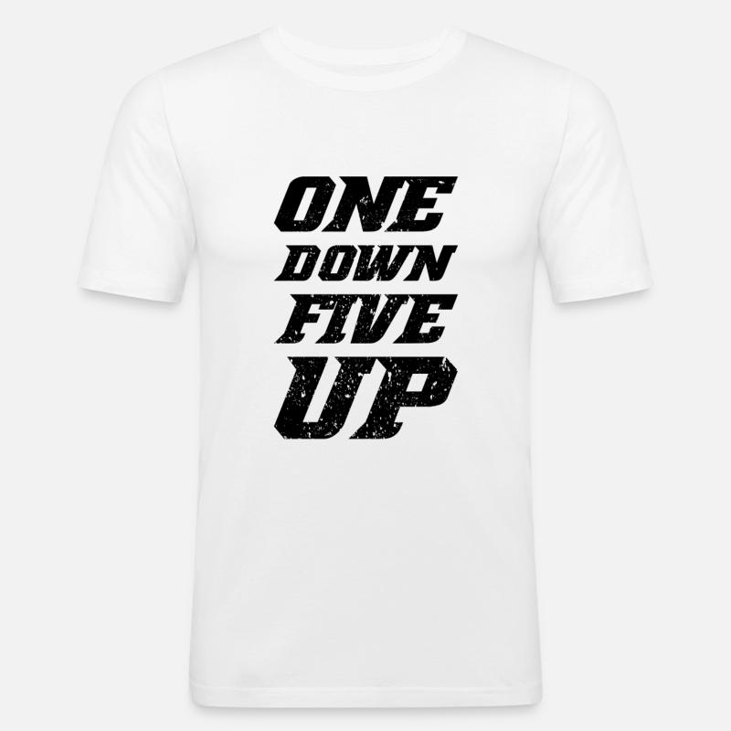 One Down Five Up - Männer Slim Fit T-Shirt - Weiß