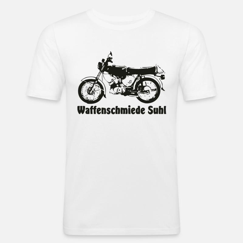 Simson S51 Waffenschmiede - Männer Slim Fit T-Shirt - Weiß