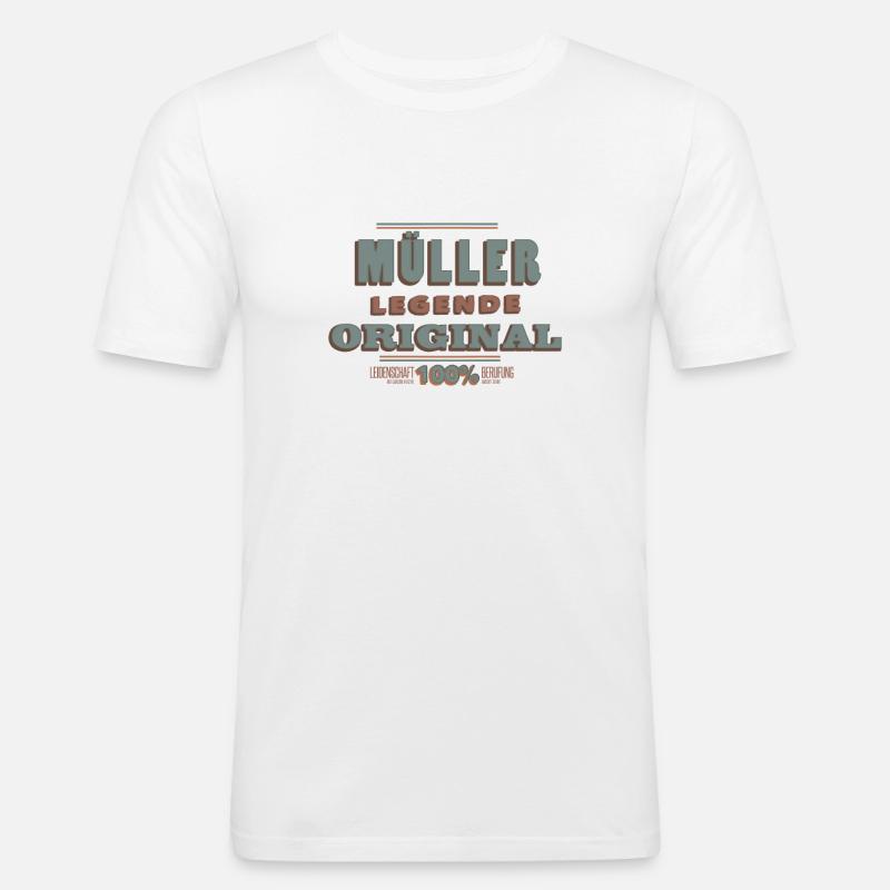 Müller - Männer Slim Fit T-Shirt - Weiß