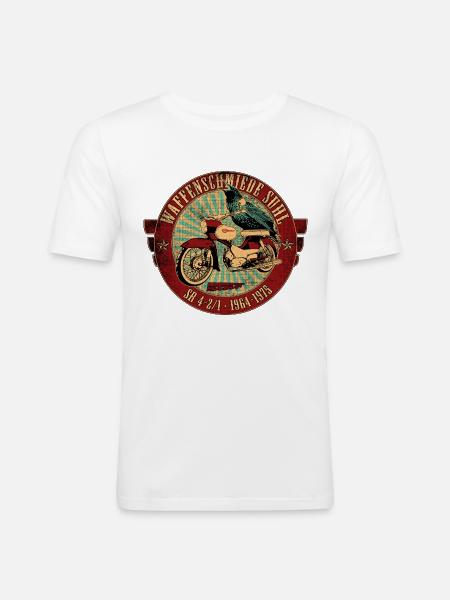 Simson SR 4-1/2 Star - Männer Slim Fit T-Shirt - Weiß