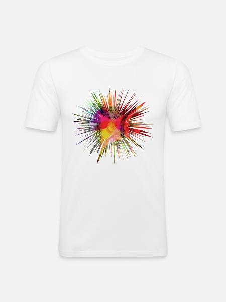 Etoile arc-en-ciel - T-shirt près du corps Homme - blanc