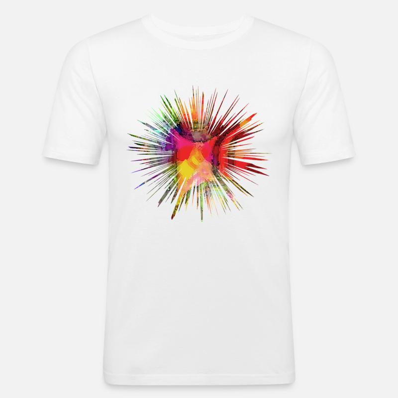 Rainbow star - Regenbogen Stern - Männer Slim Fit T-Shirt - Weiß