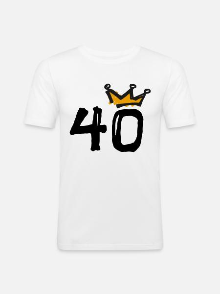 40th birthday Krone - Men's Slim Fit T-Shirt - white
