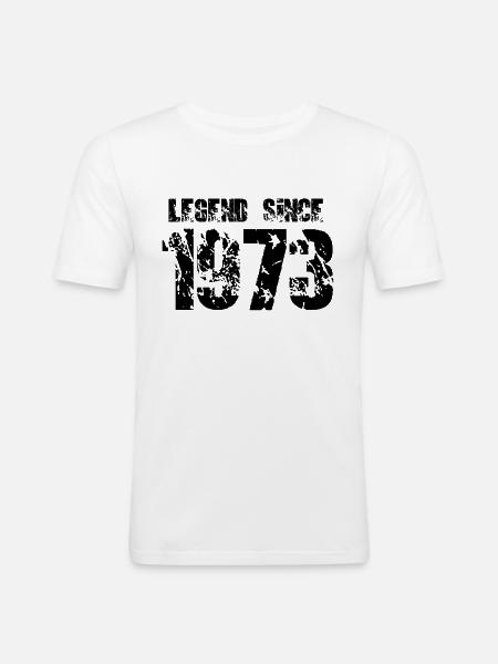 Legend since 1973 - Männer Slim Fit T-Shirt - Weiß
