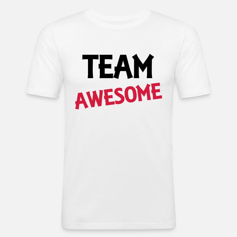 Team Awesome - Männer Slim Fit T-Shirt - Weiß