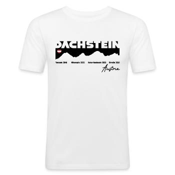 High Dachstein Styria Upper Austria Austria - Men's Slim Fit T-Shirt - white - Front - Nik (191cm)