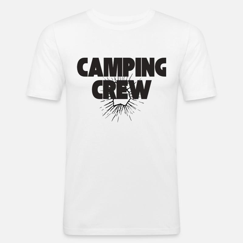Camping Crew - Männer Slim Fit T-Shirt - Weiß