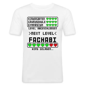Fachabitur Fachabi zum Beginn Anfang Start - Männer Slim Fit T-Shirt - Weiß - Vorne - Nik (191cm)
