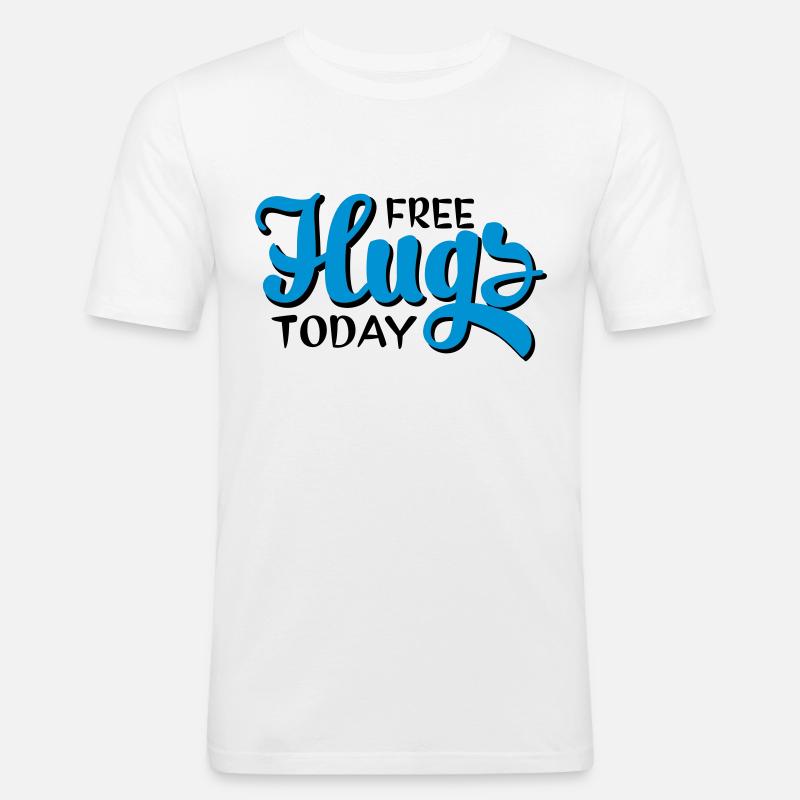 free hugs - Männer Slim Fit T-Shirt - Weiß