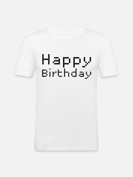 Happy Birthday Greetings - Men's Slim Fit T-Shirt - white