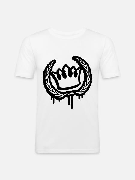crown wreath - Men's Slim Fit T-Shirt - white