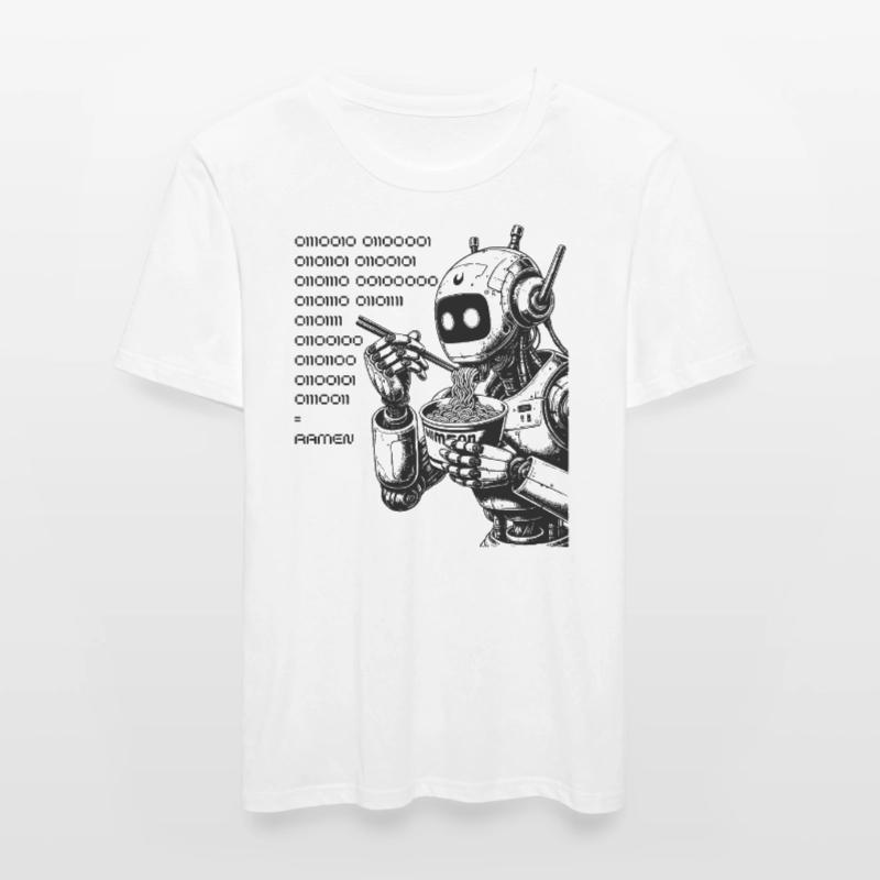 Binary Ramen Code Robot Men's Slim Fit T-Shirt
