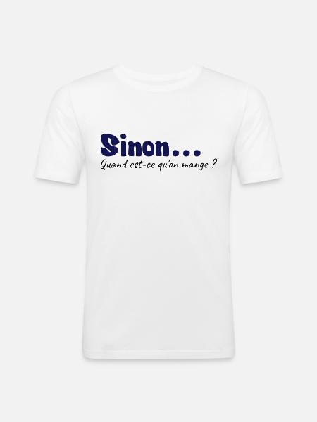 Quand est ce qu'on mange - Men's Slim Fit T-Shirt - white