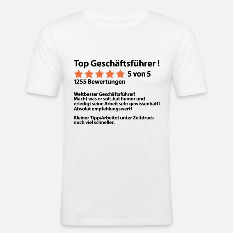 Verabschiedung Abschiedsgeschenk Geschäftsführer - Männer Slim Fit T-Shirt - Weiß