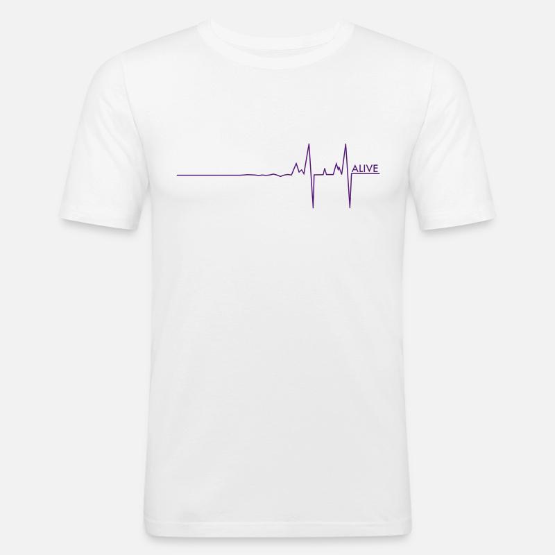 Alive pulse/UK - Men's Slim Fit T-Shirt - white