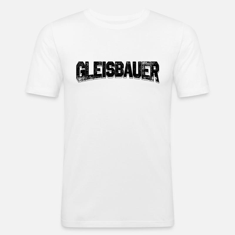 Gleisbauer - Männer Slim Fit T-Shirt - Weiß